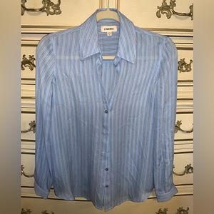 L’agence Silk Blue Stripe Blouse Size XXS